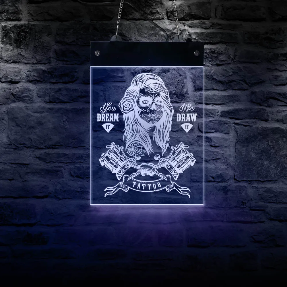 You Dream It We Draw It Tattoo Studio LED Business Wall Art Decor Electric Display Sign Tattooist Lighting Advertisement Board
You Dream It We Draw It Tattoo Studio LED Business Wall Art Decor Electric Display Sign Tattooist Lighting Advertisement Board