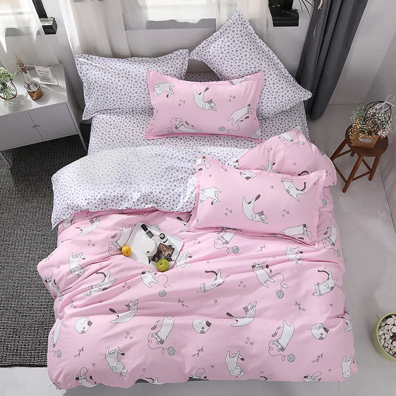 Pink and gray patchwork AB side two colors bedding sets cat bed set 4pcs bedclothes pillow cover set for women girl sweet home
Pink and gray patchwork AB side two colors bedding sets cat bed set 4pcs bedclothes pillow cover set for women girl sweet home