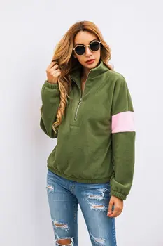 Wontive 2019 O-Ring Zip Front Cut and Sew Sweatshirt Athleisure Patchwork Sleeve Sweatshirt Women Autumn Pullovers 
Wontive 2019 O-Ring Zip Front Cut and Sew Sweatshirt Athleisure Patchwork Sleeve Sweatshirt Women Autumn Pullovers