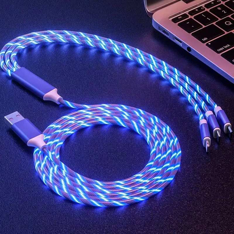 Three-in-one Luminous Data Cable Streamer Colorful Charging Line For Apples Android Type-c AS99
Three-in-one Luminous Data Cable Streamer Colorful Charging Line For Apples Android Type-c AS99