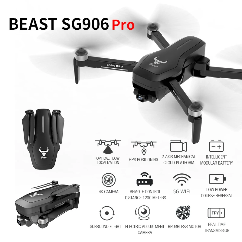 SG906 Pro GPS Drone 4K with Wifi FPV 4K HD Camera Two-axis anti-shake Self-stabilizing Gimbal Brushless Quadcopter Drones
SG906 Pro GPS Drone 4K with Wifi FPV 4K HD Camera Two-axis anti-shake Self-stabilizing Gimbal Brushless Quadcopter Drones