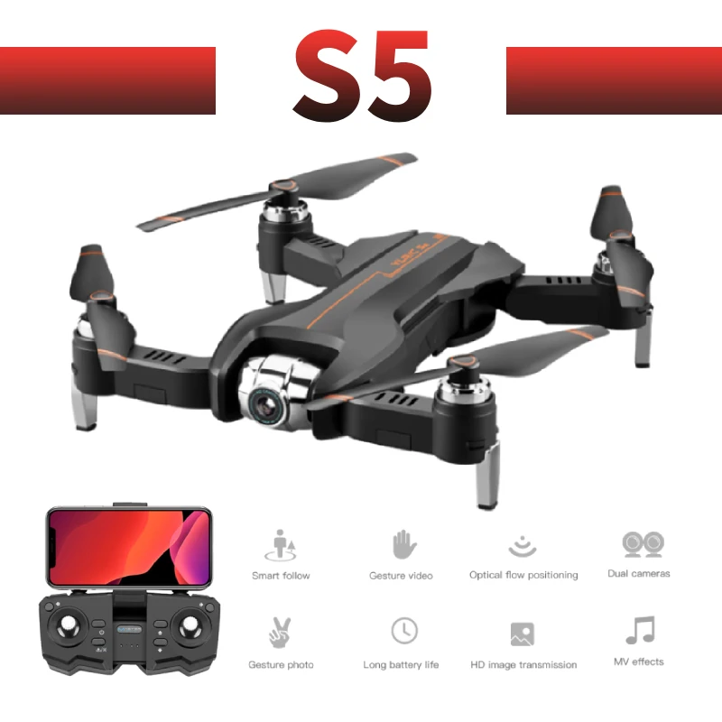 RC Quadcopter S5 Drone 4K HD 50X Zoom Wide Angle Dual Camera WIFI FPV Foldable Selfie Drones Professional Follow Me Helicopter
RC Quadcopter S5 Drone 4K HD 50X Zoom Wide Angle Dual Camera WIFI FPV Foldable Selfie Drones Professional Follow Me Helicopter