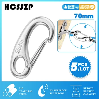 5PCS Egg Shape Spring Snap Hook 316 Stainless Steel Quick Link Carabiner Hiking Camping Quick Release Buckle Keychain 70mm
5PCS Egg Shape Spring Snap Hook 316 Stainless Steel Quick Link Carabiner Hiking Camping Quick Release Buckle Keychain 70mm