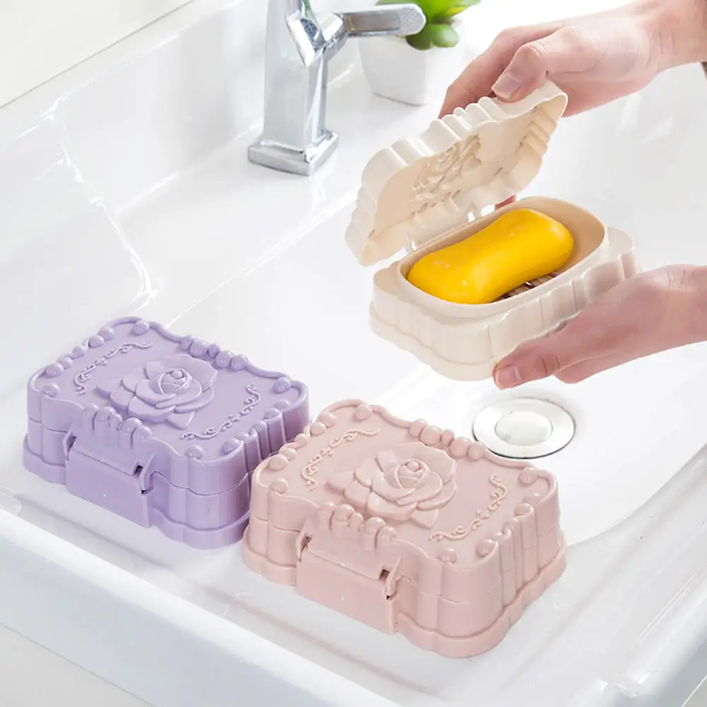 Rose Flower Soap Container Case With Cover Punch-free Soap Box Drain Soap Dish Sheet Bathroom Accessories
Rose Flower Soap Container Case With Cover Punch-free Soap Box Drain Soap Dish Sheet Bathroom Accessories