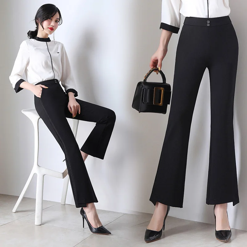 High-waisted Elasticity Weila Pants Slim Fit Slimming Bell-bottom Pants Women's Significant Leg Length Large Size Color Casual P
High-waisted Elasticity Weila Pants Slim Fit Slimming Bell-bottom Pants Women's Significant Leg Length Large Size Color Casual P