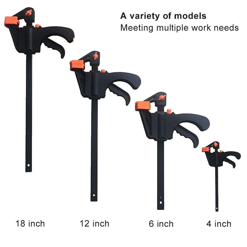

4\6\12\18 Inch Quick Ratchet Release Speed Squeeze Wood Working Work Bar Clamp Clip Kit Spreader Gadget Tool DIY Hand
