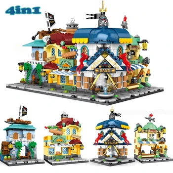 4 in 1 City Mini Street View Building Blocks Pirate Bank Bakery Bricks Model Set Children's Enlighten Toys Birthday Gifts
4 in 1 City Mini Street View Building Blocks Pirate Bank Bakery Bricks Model Set Children's Enlighten Toys Birthday Gifts