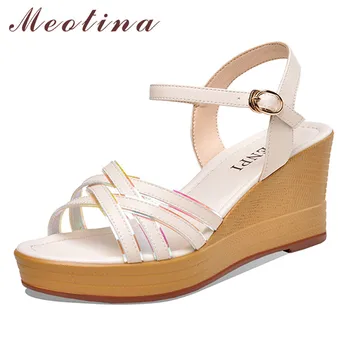 Meotina Bling Narrow Band Sandals Platform Wedge Heels Shoes Ladies Buckle High Heel Party Sandals Female Summer Beige Pink 2020
Meotina Bling Narrow Band Sandals Platform Wedge Heels Shoes Ladies Buckle High Heel Party Sandals Female Summer Beige Pink 2020