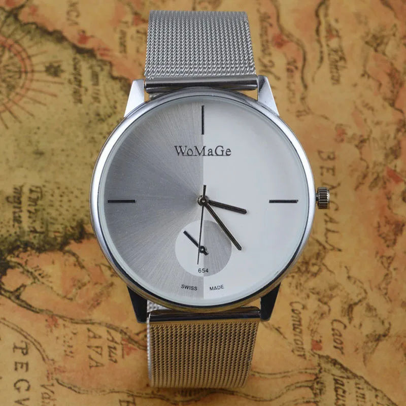 Часы женские кварцевые с сетчатым браслетом из нержавеющей стали | Наручные часы
