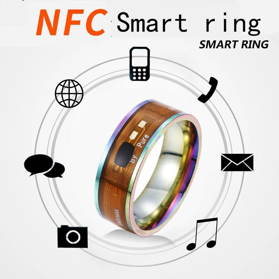 Модное умное водонепроницаемое мужское кольцо NFC с функцией пары из нержавеющей