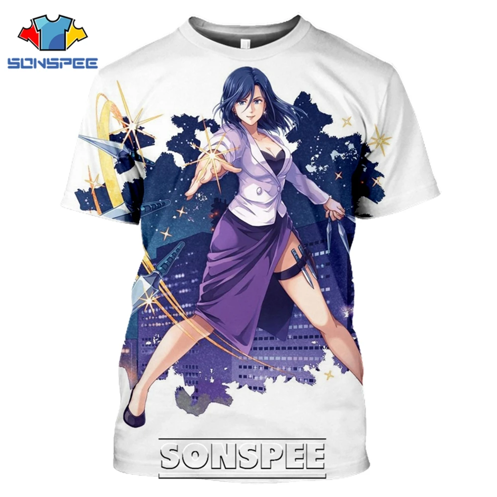 SONSPEE T-shirts CITY HUNTER 3D Print Men Women Vintage Casual Hip Hop Japanese Streetwear Retro Anime Harajuku Tees Tops Shirt (4)