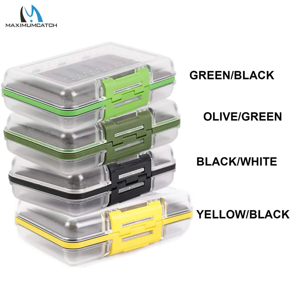 

Maximumcatch DIN 150*105*45mm Waterproof Plastic Fly Fishing Box Double Side Slit Foam Insert Multi Color Fly Box