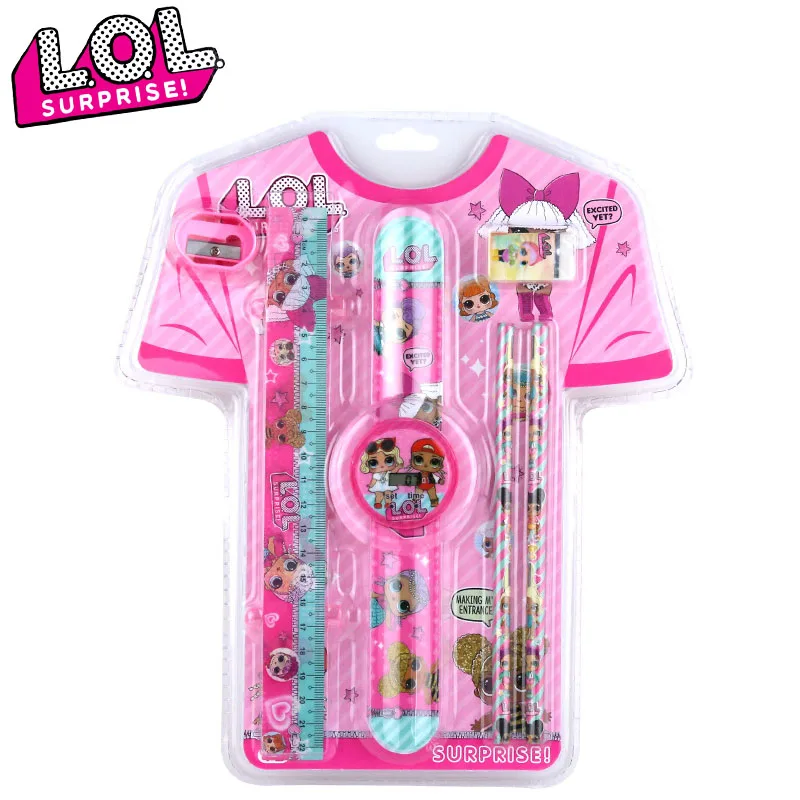 6pcs/set LOL Surprise Dolls Children's Cartoon Stationery Set Pencil Eraser Sharpener Ruler Watch Creative School Supplies
6pcs/set LOL Surprise Dolls Children's Cartoon Stationery Set Pencil Eraser Sharpener Ruler Watch Creative School Supplies