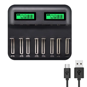 8 Slots Lcd Display USB Smart Battery Charger for AA AAA SC D Size Rechargeable Battery 1.2V Ni-Mh Ni-Cd Quick Charger
8 Slots Lcd Display USB Smart Battery Charger for AA AAA SC D Size Rechargeable Battery 1.2V Ni-Mh Ni-Cd Quick Charger