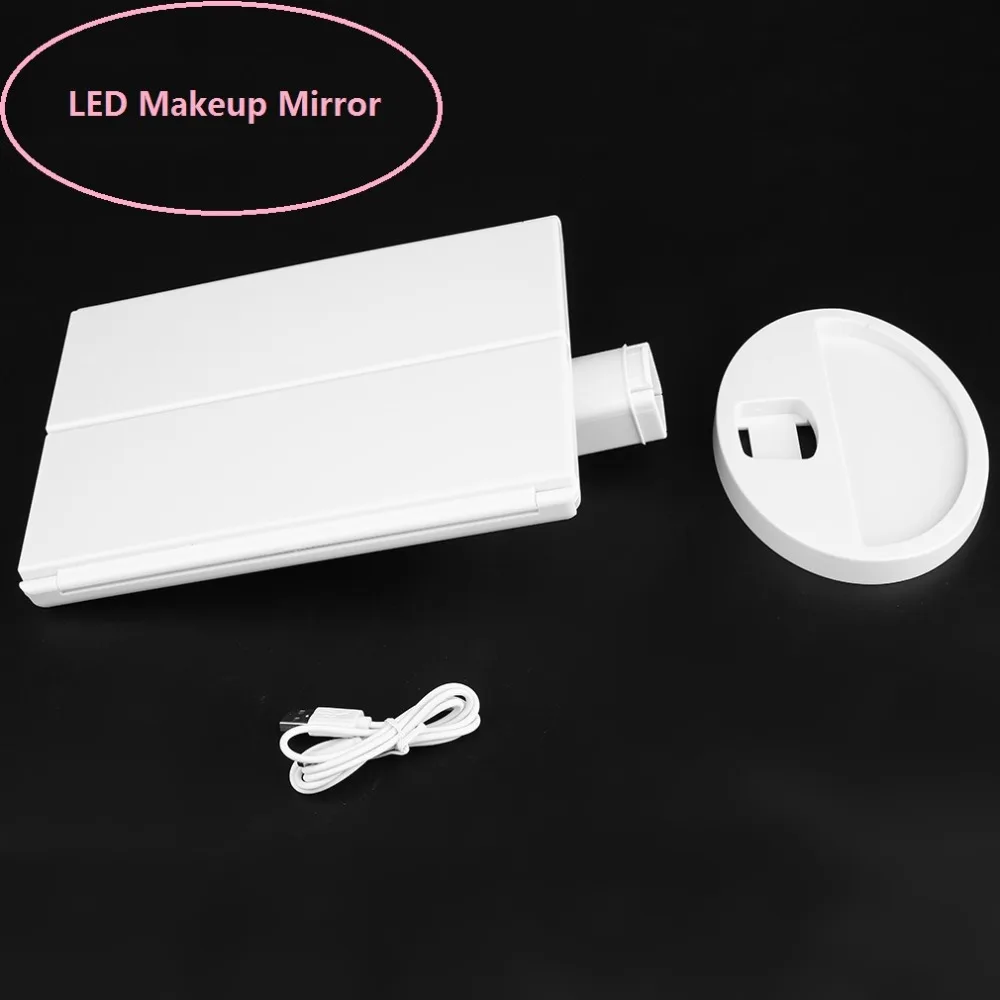 Portable Three Folding Table LED Lamp Luminous Makeup Mirror Cosmetic Mirror Adjustable Tabletop Countertop Light Mirror
Portable Three Folding Table LED Lamp Luminous Makeup Mirror Cosmetic Mirror Adjustable Tabletop Countertop Light Mirror