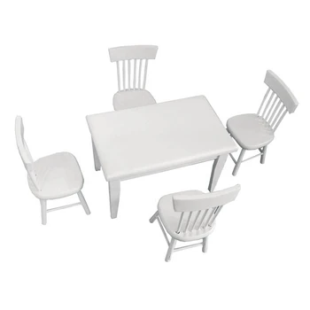 1:12 Doll House Mini Furniture Model Pocket Toy White Square Dining Table and Chair 5-Piece Set
1:12 Doll House Mini Furniture Model Pocket Toy White Square Dining Table and Chair 5-Piece Set