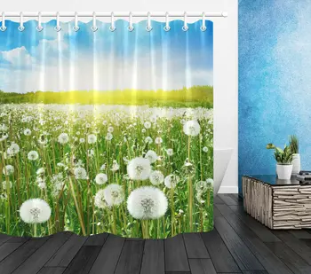 Spring Dandelion Field Bathroom Hooks 100% Polyester Fabric Shower Curtain Sets 
Spring Dandelion Field Bathroom Hooks 100% Polyester Fabric Shower Curtain Sets