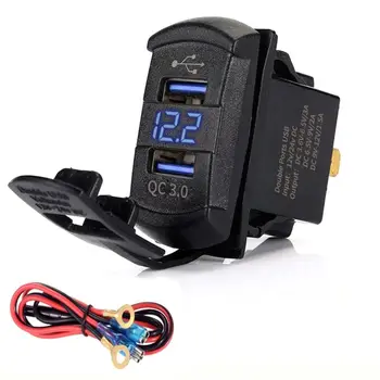 Quick Charge 3.0 Dual USB Rocker Switch QC 3.0 Fast Charger LED Voltmeter for Boats Car Truck Motorcycle Smartphone Tablet N84A
Quick Charge 3.0 Dual USB Rocker Switch QC 3.0 Fast Charger LED Voltmeter for Boats Car Truck Motorcycle Smartphone Tablet N84A
