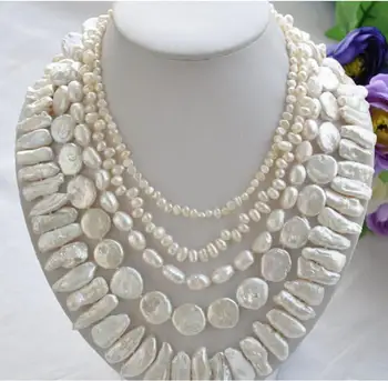Free shipping 5row WHITE BAROQUE RICE BIWA COIN FRESHWATER pearl necklace
Free shipping 5row WHITE BAROQUE RICE BIWA COIN FRESHWATER pearl necklace