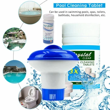 For Pool 50 Test Strips+Floating Dispenser+100 Multifunctional Chlorine Pool Cleaning Tablet Test Strips
For Pool 50 Test Strips+Floating Dispenser+100 Multifunctional Chlorine Pool Cleaning Tablet Test Strips