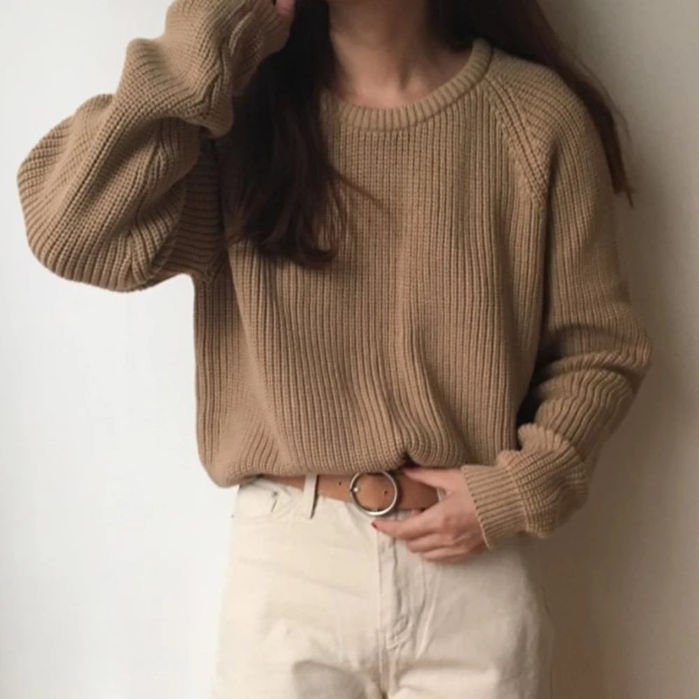 2019 New Ladies Full Sleeve Women Knitting Sweater Solid O-Neck Pullover And Jumper Loose Short Women's Sweater
2019 New Ladies Full Sleeve Women Knitting Sweater Solid O-Neck Pullover And Jumper Loose Short Women's Sweater