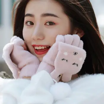 Women Girl Winter Thicken Plush Convertible Flip Top Gloves Cartoo Rabbit Mitten
Women Girl Winter Thicken Plush Convertible Flip Top Gloves Cartoo Rabbit Mitten