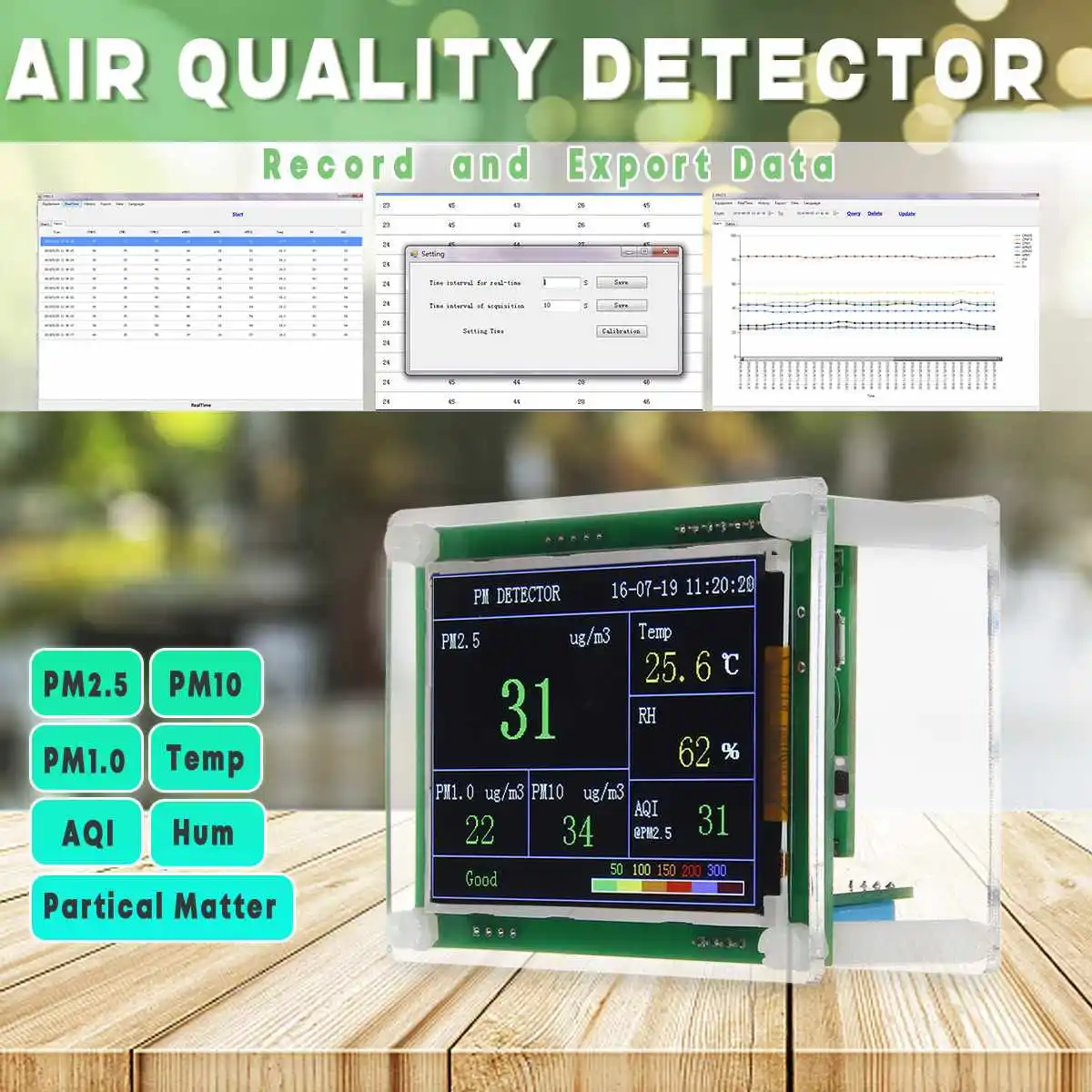 Air Quality Tester Household Office Car Dust Monitor PM2.5 Detector 2.8" TFT LED Display Multipurpose Gas Analyzer 85x37x65mm
Air Quality Tester Household Office Car Dust Monitor PM2.5 Detector 2.8" TFT LED Display Multipurpose Gas Analyzer 85x37x65mm