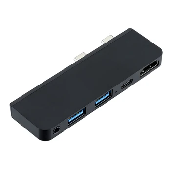 USB 3.0 Dual Type-C HUB Converter 4K HDMI Set USB-C Audio Adapter Household Computer Safety Parts for Surface PRO X
USB 3.0 Dual Type-C HUB Converter 4K HDMI Set USB-C Audio Adapter Household Computer Safety Parts for Surface PRO X