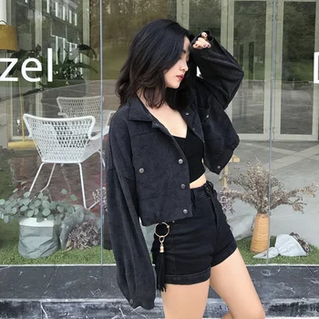 Loose Long-sleeved Short Jacket Female Autumn New Women's Fashion Wild Straight Solid Color Wild Lapel Tassel Pendant Street Top
Loose Long-sleeved Short Jacket Female Autumn New Women's Fashion Wild Straight Solid Color Wild Lapel Tassel Pendant Street Top