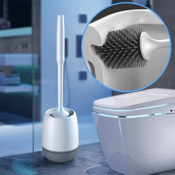 Rubber Head Toilet Brush With Holder Silicone Long Handle Household Bathroom Cleaning Brush Wall Mounted Brushes for toilet 
Rubber Head Toilet Brush With Holder Silicone Long Handle Household Bathroom Cleaning Brush Wall Mounted Brushes for toilet