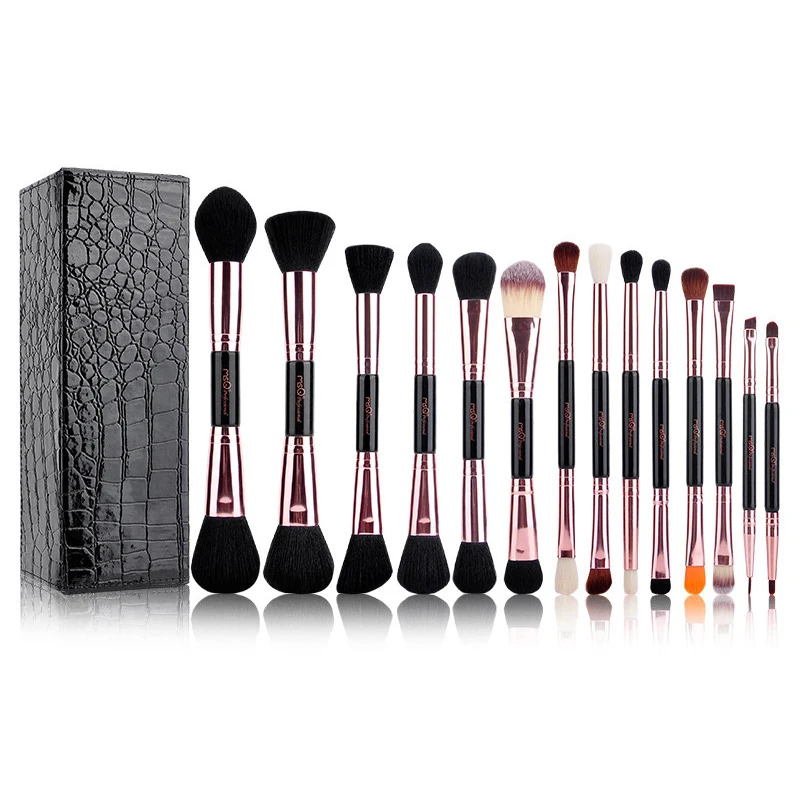 14pcs Double Ended Make Up Brush Set Artificial Fiber Rose Gold Color Tube Makeup Brushes Kit Foundation Eye Beauty Leather Box
14pcs Double Ended Make Up Brush Set Artificial Fiber Rose Gold Color Tube Makeup Brushes Kit Foundation Eye Beauty Leather Box
