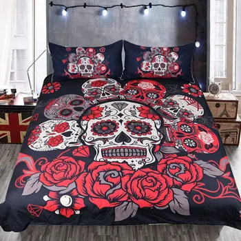 3Pcs Halloween Skull Pattern Beddings Quilt Cover Scary Bed Sheet Pillow Case Colorful (Twin 173x218cm)
3Pcs Halloween Skull Pattern Beddings Quilt Cover Scary Bed Sheet Pillow Case Colorful (Twin 173x218cm)