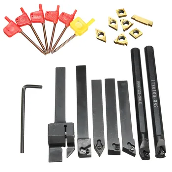 7pcs External Lathe Internal Turning Tool Holder Boring Bar Lathe Turning Tool Holder with Gold Inserts with 7pcs T8 Wrenches
7pcs External Lathe Internal Turning Tool Holder Boring Bar Lathe Turning Tool Holder with Gold Inserts with 7pcs T8 Wrenches