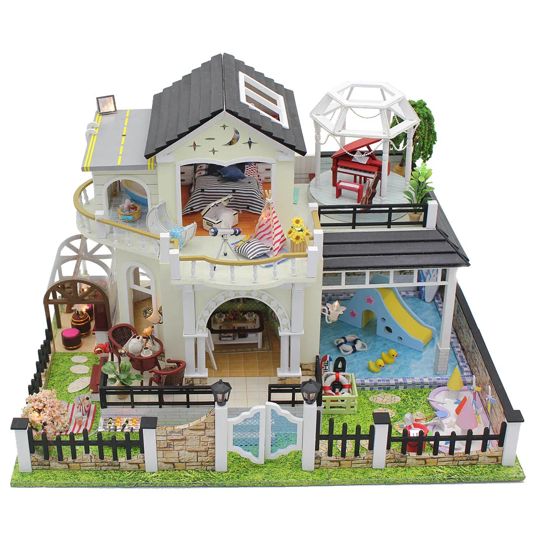 DIY Creative Handmade Theme Wooden Cabin Assembly Building Model Toy Set With Light And Music Toy Model
DIY Creative Handmade Theme Wooden Cabin Assembly Building Model Toy Set With Light And Music Toy Model