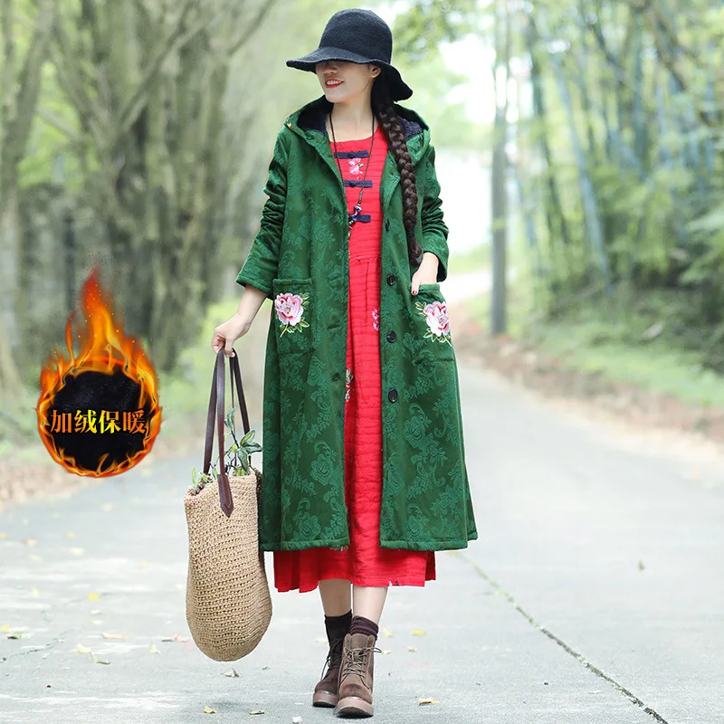 2019 Autumn And Winter New Style Ethnic-Style Jacquard Embroidered Brushed And Thick Loose-Fit Hooded Mid-length WOMEN'S Winter
2019 Autumn And Winter New Style Ethnic-Style Jacquard Embroidered Brushed And Thick Loose-Fit Hooded Mid-length WOMEN'S Winter