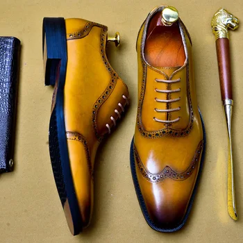 Fashion Genuine Cow Leather Shoes Men Dress Shoe Brogue Oxfords Shoes For Men Lace Up Designer Luxury Men Formal Shoes EU 46
Fashion Genuine Cow Leather Shoes Men Dress Shoe Brogue Oxfords Shoes For Men Lace Up Designer Luxury Men Formal Shoes EU 46