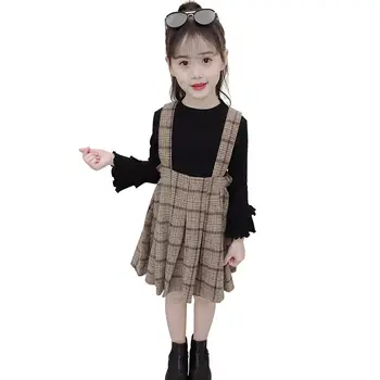 New Fashion Girls Two Piece Set Sweater + Plaid Overall Skirt Sets Baby Girl 2 Pieces Sweater Dress Set Clothing With Bow 4-13 T
New Fashion Girls Two Piece Set Sweater + Plaid Overall Skirt Sets Baby Girl 2 Pieces Sweater Dress Set Clothing With Bow 4-13 T