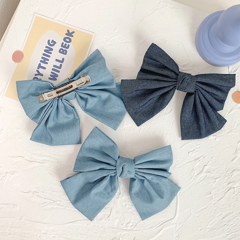 High Quality Large Hair Bow Girl Hair Clips Striped Fabric Wave Point Denim Barrette Hairclips Women Headwear Hair Accessories
High Quality Large Hair Bow Girl Hair Clips Striped Fabric Wave Point Denim Barrette Hairclips Women Headwear Hair Accessories