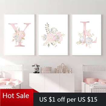 Baby Girl Pink Flowers Canvas Painting Poster Nursery Print Wall Modern Letters Wall Art Pictures Nordic Kid Baby Room Decoratio
Baby Girl Pink Flowers Canvas Painting Poster Nursery Print Wall Modern Letters Wall Art Pictures Nordic Kid Baby Room Decoratio