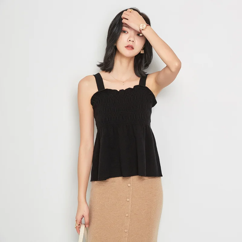 Jinju 2020 autumn and winter new all-match solid color base 100% wool vest knitted women's suspender cardigan top
Jinju 2020 autumn and winter new all-match solid color base 100% wool vest knitted women's suspender cardigan top