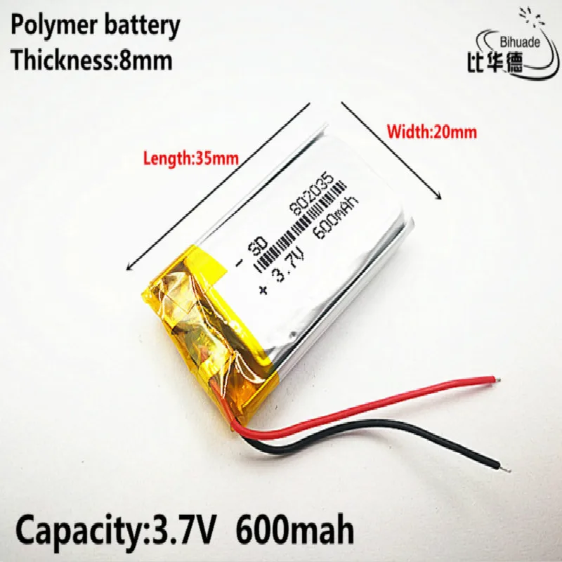 Liter energy battery Good Qulity 3.7V,600mAH,802035 Polymer lithium ion / Li-ion battery for TOY,POWER BANK,GPS,mp3,mp4
Liter energy battery Good Qulity 3.7V,600mAH,802035 Polymer lithium ion / Li-ion battery for TOY,POWER BANK,GPS,mp3,mp4