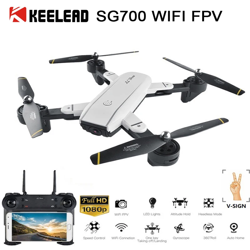 KEELED SG700 WiFi FPV RC Drone 1080P 2MP WiFi HD Dual Camera Drones Quadcopter Foldable Altitude Hold Optical Follow Mode Dron
KEELED SG700 WiFi FPV RC Drone 1080P 2MP WiFi HD Dual Camera Drones Quadcopter Foldable Altitude Hold Optical Follow Mode Dron