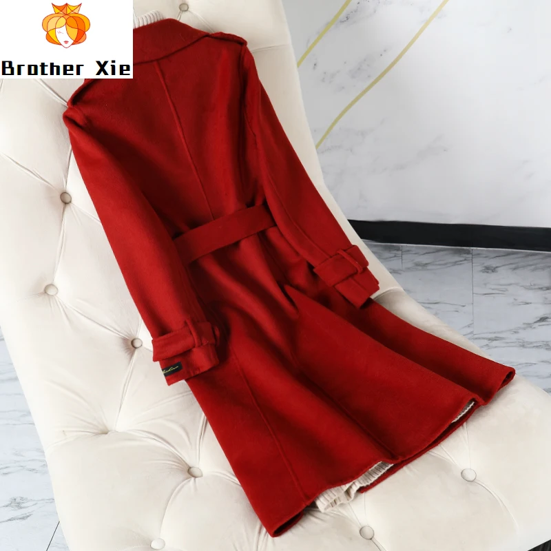 Double-sided cashmere coat 2020 new female 100% wool coat button belt slim women woolen trench coat red color elegant overcoat
Double-sided cashmere coat 2020 new female 100% wool coat button belt slim women woolen trench coat red color elegant overcoat