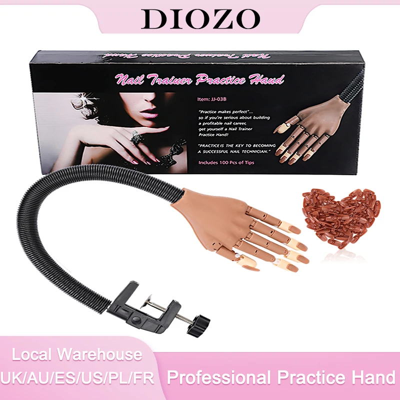 DIOZO Professional Practice Hand With Nail Tips Nails Model Flexible Bendable Finger Manicure Training Hand
DIOZO Professional Practice Hand With Nail Tips Nails Model Flexible Bendable Finger Manicure Training Hand