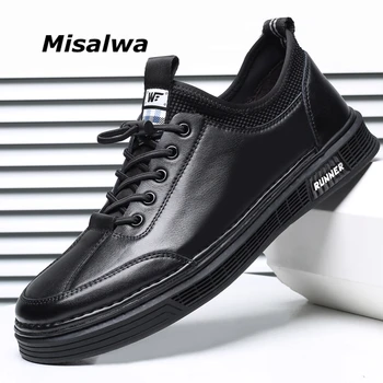 Misalwa Black Leather Casual Men Shoes Invisible 5CM / Flat Elevator Shoes Spring Autumn Street Tide Classy Men Footwear 2020
Misalwa Black Leather Casual Men Shoes Invisible 5CM / Flat Elevator Shoes Spring Autumn Street Tide Classy Men Footwear 2020