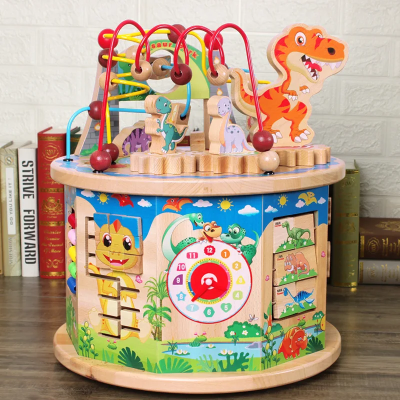 Nine-faced dinosaur, multi-function bead, treasure box, beech large blocks, number and letter recognition shape matching
Nine-faced dinosaur, multi-function bead, treasure box, beech large blocks, number and letter recognition shape matching