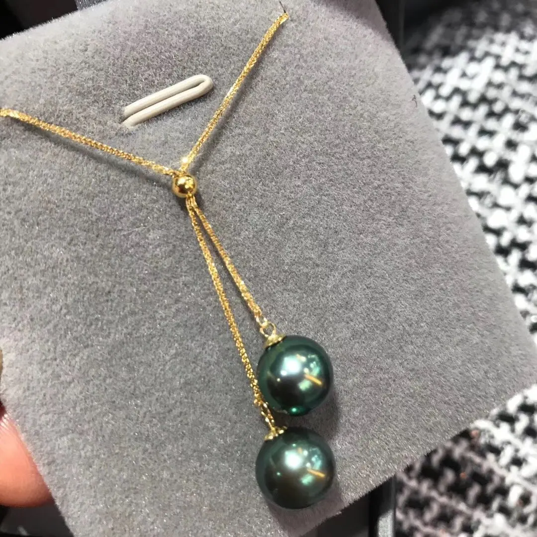 D123 Fine Jewelry 18K Gold Natural Fresh Water Green Pearl 9-8mm Pendants Necklaces for Women FIne Pearls Pendants D123 Fine Jewelry 18K Gold Natural Fresh Water Green Pearl 9-8mm Pendants Necklaces for Women FIne Pearls Pendants