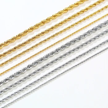 2mm -5mm Solid Stainless Steel Twist Rope Chain Necklace for Women Men Gold And Silver Color 16inch To 36inch Rock Necklace
2mm -5mm Solid Stainless Steel Twist Rope Chain Necklace for Women Men Gold And Silver Color 16inch To 36inch Rock Necklace