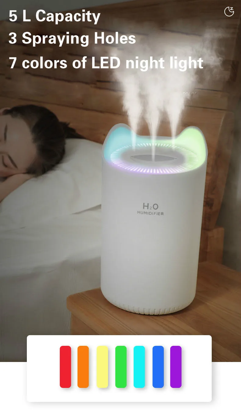 three spray humidifier bedroom silent 5L high-capacity home desktop dormitory ultrasonic humidifier air diffuser oil diffuser
three spray humidifier bedroom silent 5L high-capacity home desktop dormitory ultrasonic humidifier air diffuser oil diffuser