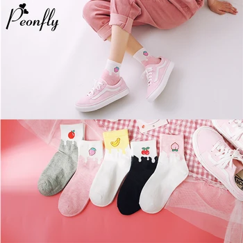 PEONFLY Women Socks Funny Cute Cartoon Fruits Banana Cherry Strawberry Food Happy Japanese Harajuku Hip Hop Cotton Socks
PEONFLY Women Socks Funny Cute Cartoon Fruits Banana Cherry Strawberry Food Happy Japanese Harajuku Hip Hop Cotton Socks